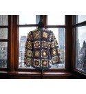 Crochet Granny Square Jacket for Women, Granny Square Cardigan, Crochet Floral Jacket, Handmade Granny Square Cardigan, Oversize Cardigan