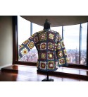 Crochet Granny Square Jacket for Women, Granny Square Cardigan, Crochet Floral Jacket, Handmade Granny Square Cardigan, Oversize Cardigan