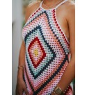 Sexy Knit dress, Boho long dress, Boho Crochet dress, Summer Dress Women, Colorful crochet Dress, Multicolor dress women