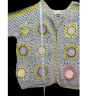 Crochet Granny Square Jacket for Women, Granny Square Cardigan, Crochet Floral Jacket, Handmade Granny Square Cardigan, Oversize Cardigan