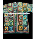 Crochet Granny Square Jacket for Women, Granny Square Cardigan, Crochet Floral Jacket, Handmade Granny Square Cardigan, Oversize Cardigan