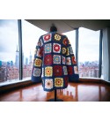 Crochet Granny Square Jacket for Women, Granny Square Cardigan, Crochet Floral Jacket, Handmade Granny Square Cardigan, Oversize Cardigan